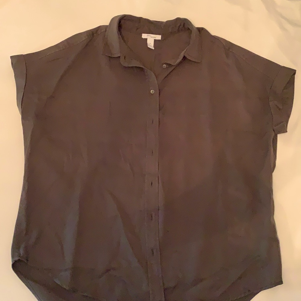 daily ritual oversized fit short sleeve button up